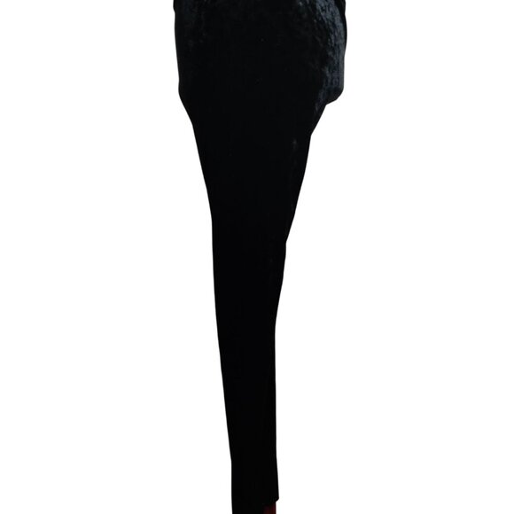 H&M Divided L Womens Pants Black Crushed Velvet Slim Leg Stretch Lounge Trousers - Picture 4 of 12
